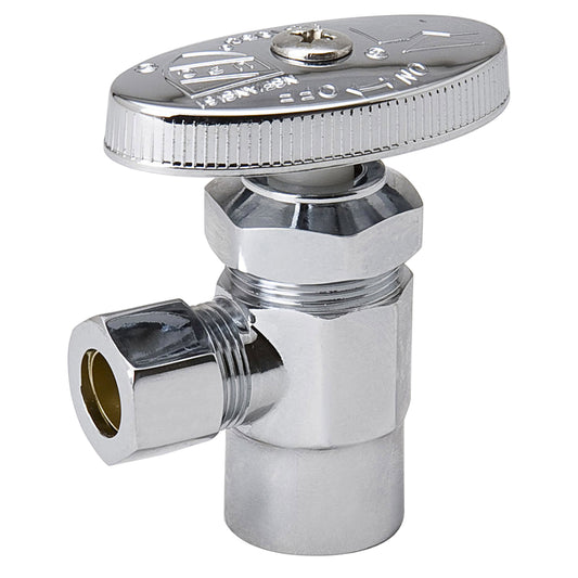 BK Products ProLine 3/8 in. FIP X 3/8 in. Compression Brass Angle Stop Valve