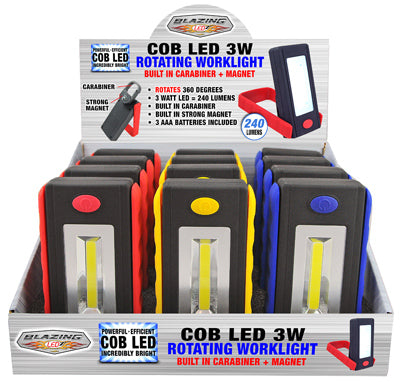 Blazing LEDz 240 lumens Assorted LED COB Flashlight AAA Battery (Pack of 12)