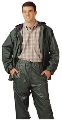 PVC on Nylon Rainwear Suit, Green, XXL