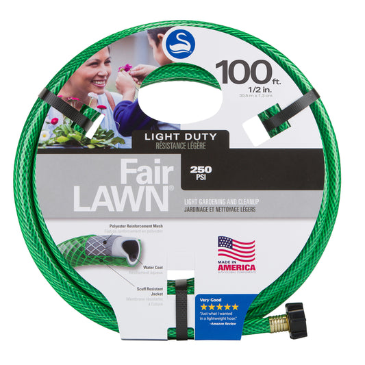 Swan FairLAWN 1/2 in. D X 100 ft. L Light-Duty Green PVC Garden Hose (Pack of 3)