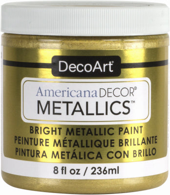 Americana Decor Metallics Craft Paint, Soft Gold, 8-oz.