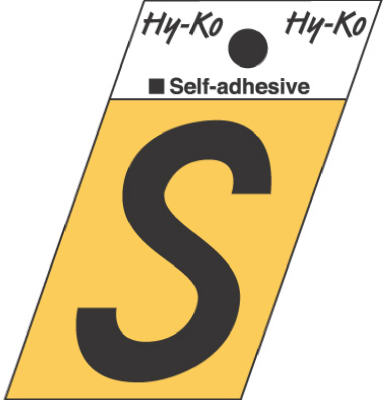 Hy-Ko 1-1/2 in. Black Aluminum Letter S Self-Adhesive 1 pc. (Pack of 10)