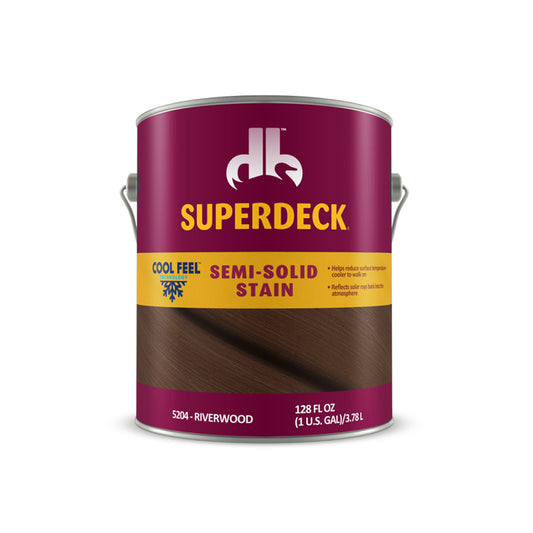 Superdeck Cool Feel Solid Riverwood Acrylic Deck Stain 1 gal. (Pack of 4)