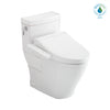 TOTO®WASHLET+® Aimes One-Piece Elongated 1.28 GPF Toilet and WASHLET C2 Bidet Seat, Cotton White - MW6263074CEFG#01