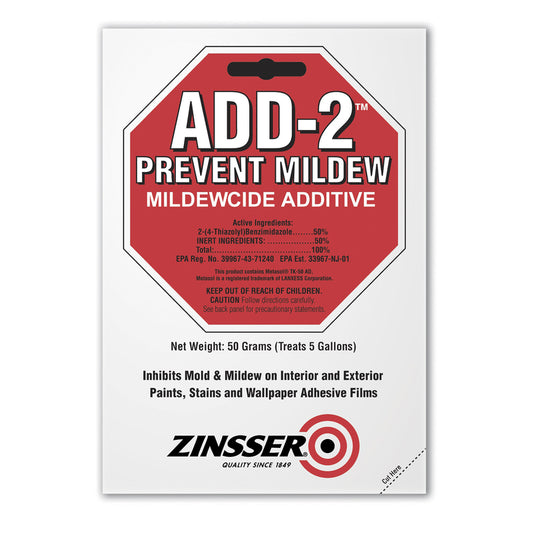 Zinsser Add 2 Indoor and Outdoor White Mildewcide Additive 0.11 lb (Pack of 6)