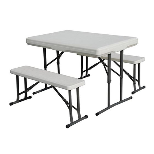 Stansport Plastic White 26 in. Rectangle Foldable Picnic Table Set