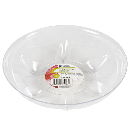 Gardeners Blue Ribbon  6 in. W Plastic  Plant Saucer  Clear