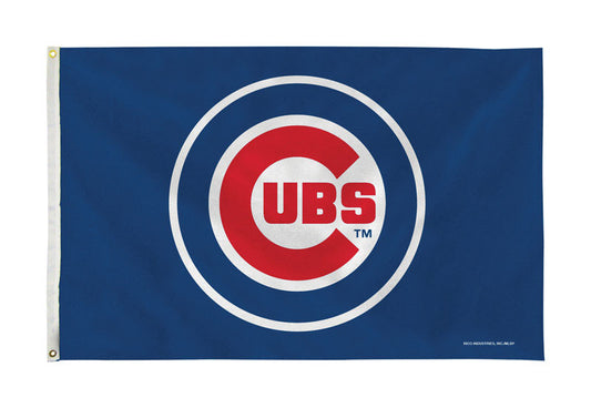 Rico MLB Chicago Cubs Flag 60 in. H X 0.13 in. W X 36 in. L