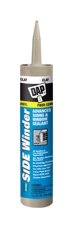 Dap Low Odor Silicone Rubber Clay Polymer Side Winder Sidewinder Sealant 10.1 oz. (Pack of 12)