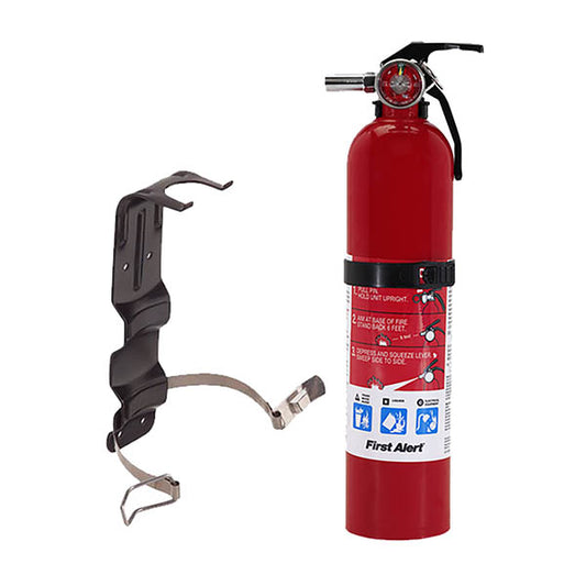 First Alert BRACKET5 Replacement Fire Extinguisher Bracket Bundle with First Alert HOME1 Abc 2.5 Pound Rechargeable Fire Extinguisher - HOME1-1-a B:C - 10 -Year Warranty, 1 Pack