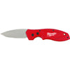 Milwaukee Fastback Red Press and Flip Folding Pocket Knife 7.5 in. L