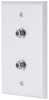 GE White Plastic Coaxial Wall Plate 1 pk