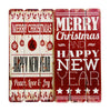 Decoris Wood Look Christmas Sign Red/White MDF 1 each (Pack of 8)