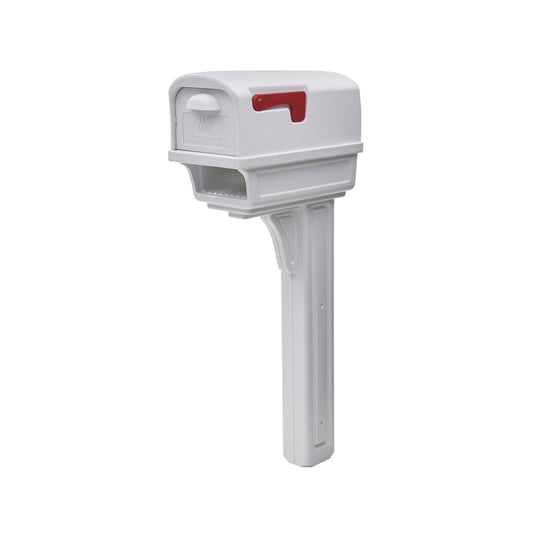 Gibraltar Mailboxes Gentry Classic Plastic Post Mount White Mailbox