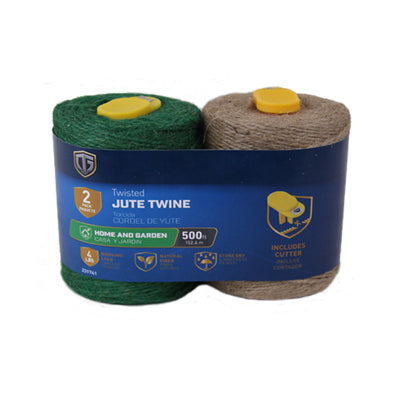 Jute Twine + Bonus Cutter 2-Pk., 500-Ft.