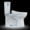 TOTO® Drake® Transitional WASHLET®+ Two-Piece Elongated 1.28 GPF Universal Height TORNADO FLUSH® Toilet with Auto Flush, Cotton White - MW7863046CEFGA#01