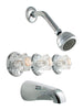 LDR 3-Handle Chrome Tub and Shower Faucet