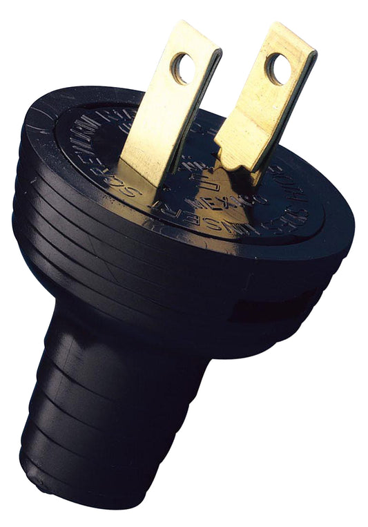 Leviton 010-48642-02e 15a 125v Black Non-Grounding Replacement Plug