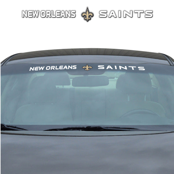 NFL - Calcomanía para parabrisas con rayas solares de los New Orleans Saints, 3,25 x 34 pulgadas.