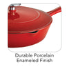 10 in Enameled Cast-Iron Series 1000 Covered Skillet - Gradated Red