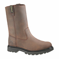 Revolver Steel-Toe Pull Up Boot, Leather Upper, Dark Brown, Men's Size 9 Wide