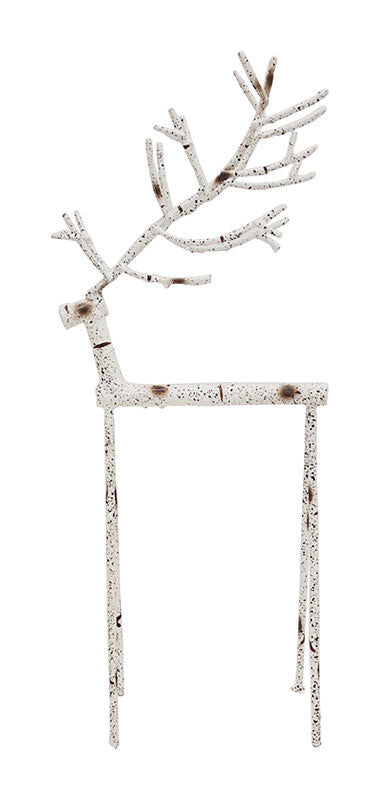 Celebrations Home Reindeer Christmas Decoration White 1 pk Iron (Pack of 3)