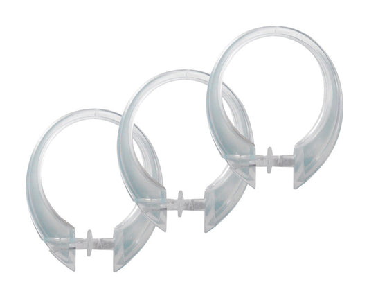 Excell Deluxe Button-Up Clear Plastic Shower Curtain Rings 12 pk