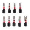 Milwaukee  SHOCKWAVE  Assorted  Multi Size   x 1 in. L Impact Security Insert Bit Set  Steel  9 pc.
