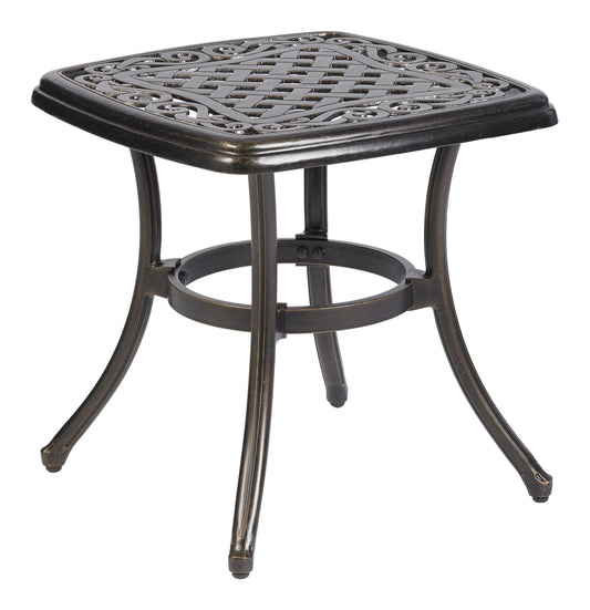 Living Accents 8401705 20 Old World Bronze Square Glass Top Carlisle End Table
