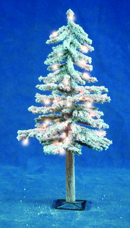 Holiday Bright Lights  3 ft. Clear  Prelit Flocked Alpine  Artificial Tree  50 lights