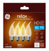 GE Lighting 43255 5.5 Watt E26 CAM Clear Soft White LED Dimmable Relax HD Light Bulbs 4 Count