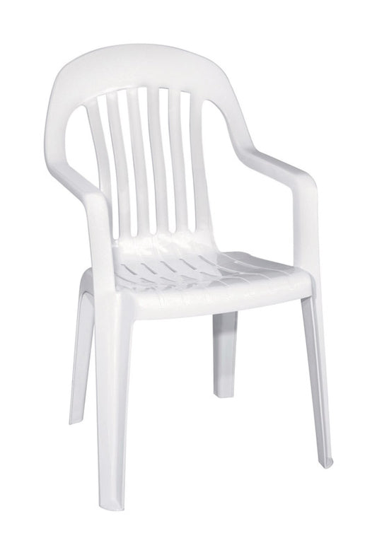 Adams 1 pc. White Polypropylene Frame High-Back Chair White