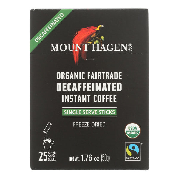 Mount Hagen - Organic Fairtrade Decaffeinated Instant Coffee 25ct - Case of 8 - 1.76 OZ (Pack of 8)