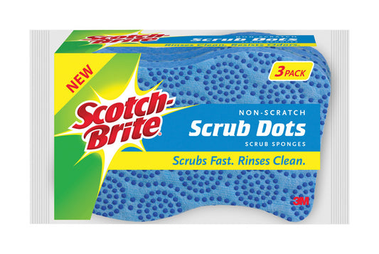 Scotch-Brite  Non-Scratch  For Multi-Purpose Sponge  2.6 in. L 3 pk - Max Warehouse