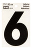 Hy-Ko 3 in. Reflective Black Vinyl Number 6 Self-Adhesive 1 pc. (Pack of 10)