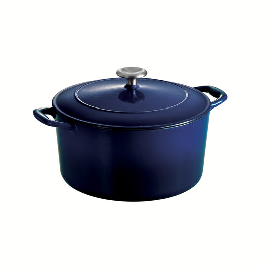 6.5 Qt Enameled Cast Iron Series Covered Round Dutch Oven in Gradated Cobalt
