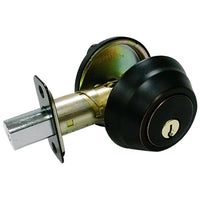 Wavelet Single-Cylinder Deadbolt, Aged Bronze (Pack of 2)