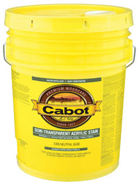 Cabot  Semi-Transparent  Tintable Neutral Base  Oil-Based  Acrylic  Siding Stain  5 gal.