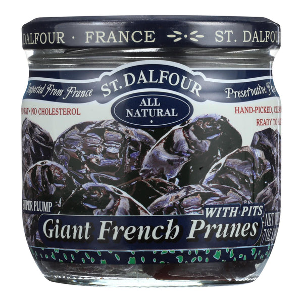 Ciruelas pasas St. Dalfour, francesas, gigantes, con hueso, 7 oz, caja de 6 (paquete de 6)