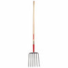 10-In. Forged Steel Manure Fork, 54-In. Handle, 6 Tines
