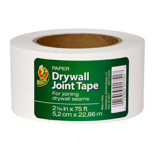 Duck 75 ft. L X 2.06 in. W Paper White Self Adhesive Drywall Joint Tape