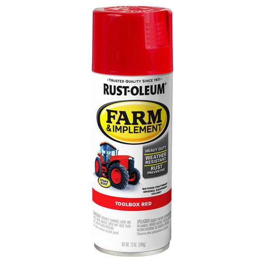 Rust-Oleum Farm & Implement Gloss Toolbox Red Oil-Based Enamel Rust Prevention Paint (Pack of 6)