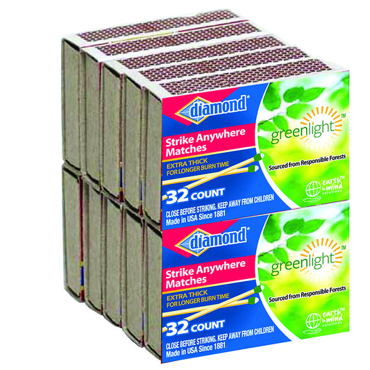 Diamond Greenlight 2.9 in. L Strike Anywhere Matches 32 pc (Bx/32) (Pack of 24)