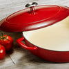 Tramontina USA Gradated Red & Off-White Enameled Cast-Iron Series 1000 Covered Braiser 4 qt.
