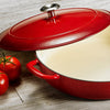 Tramontina USA Gradated Red & Off-White Enameled Cast-Iron Series 1000 Covered Braiser 4 qt.