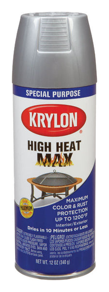 Aerosol de aluminio brillante para usos especiales de Krylon para altas temperaturas, 12 oz (paquete de 6)