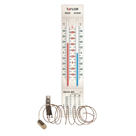 Taylor Thermometer Plastic White 9.75 in.