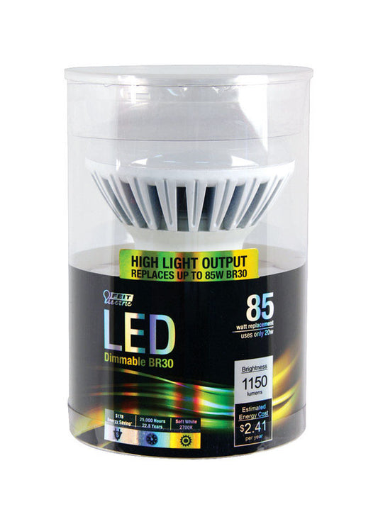 FEIT Electric BR30 E26 (Medium) LED Bulb Soft White 85 Watt Equivalence 1 pk (Pack of 4)