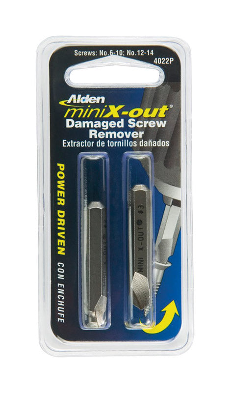 Alden mini X-out Multi Size  S Steel Screw Extractor 2 pc