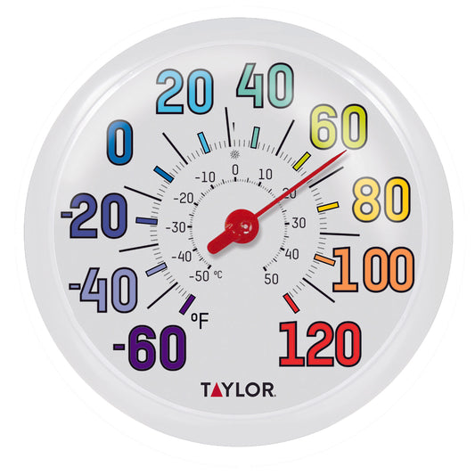 Taylor Decorative Dial Thermometer Plastic Multicolored 13.25 in.